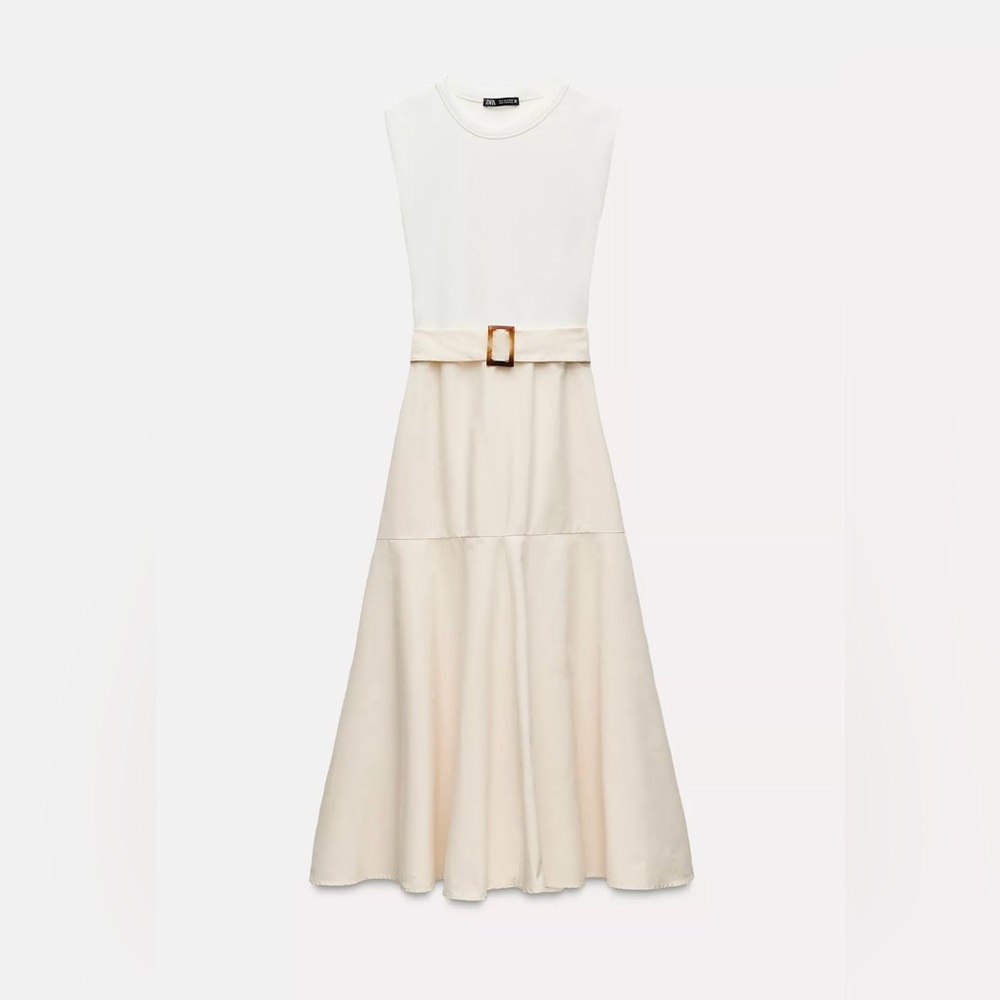 Zara - Cotton Poplin Midi Dress - Small